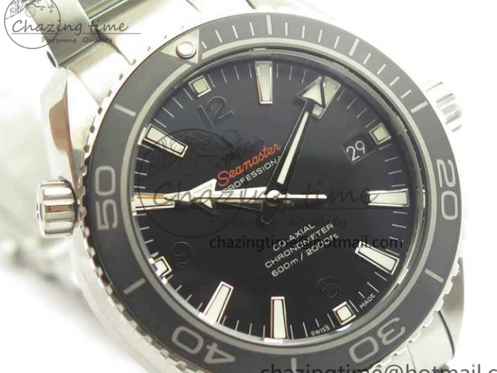 0423 Sleek Planet Ocean Professional Ceramic Bezel 42mm 1:1 MK Best Edition Silver Markers On SS Bracelet A 8085